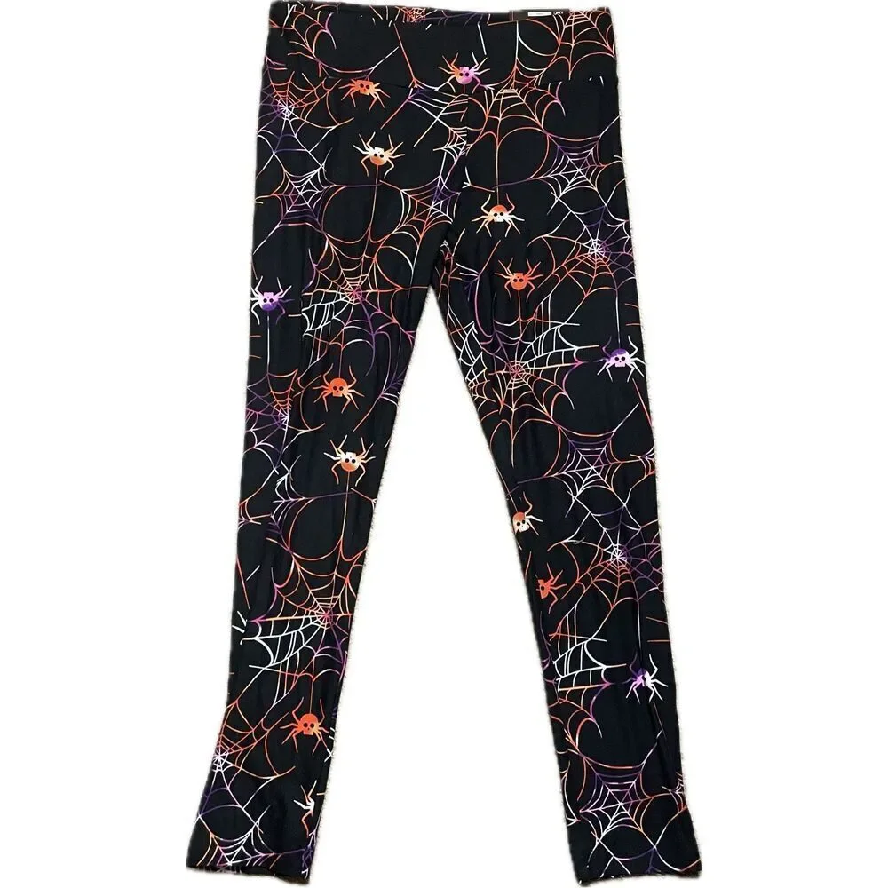NOBO No Boundaries Juniors Halloween Spiderweb Leggings Size M 7-9